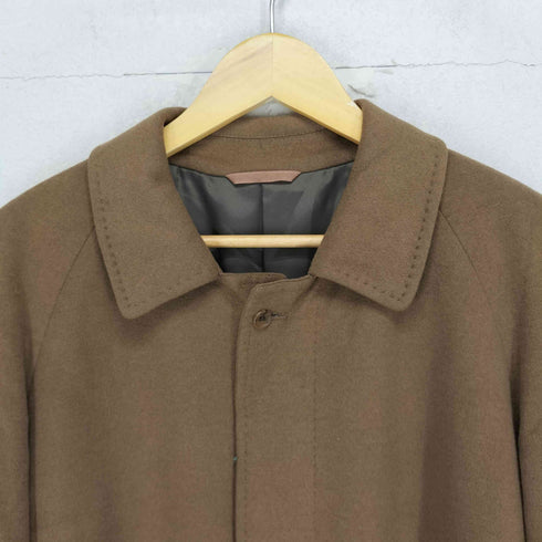 pure cashmere カシミヤ100% 比翼ステンカラーコート メンズ 90A4