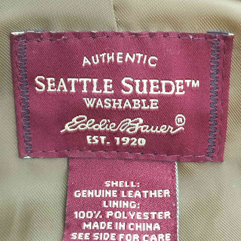 エディーバウアー Eddie Bauer 90-00s SEATTLE SUEDE フラワーステッチ スナップボタン スウェード 長袖 シャツ レディース import:S