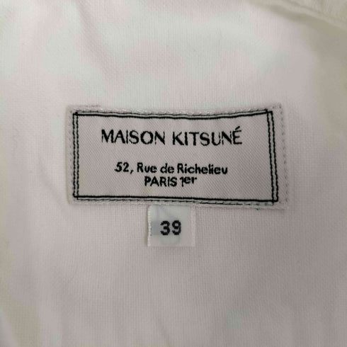 メゾンキツネ MAISON KITSUNE ロゴ刺繍 L/Sボタンダウンシャツ メンズ 39