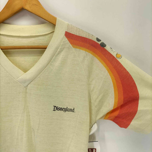シングルステッチ Vネック プリントデザイン ラグランTシャツ メンズ