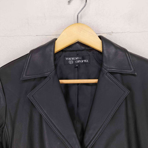 CUP OF TEA lamb leather リアルレザーコート レディース JPN:11号