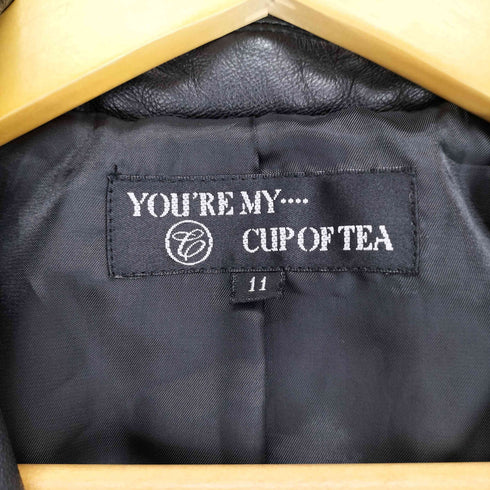CUP OF TEA lamb leather リアルレザーコート レディース JPN:11号