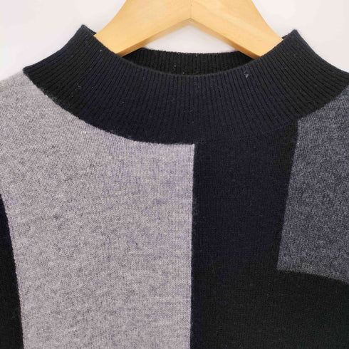 REGEL カシミヤ100% ブロック柄 ハイネック ニット レディース 3L