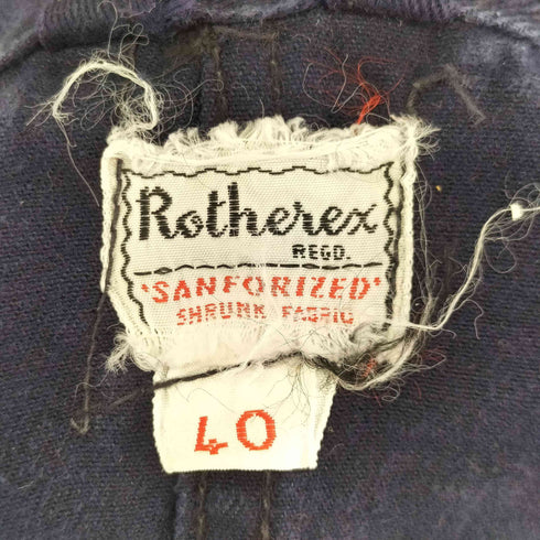 Rotherex 40-50S フレンチワークジャケット メンズ US:40