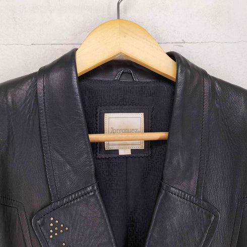 Zorronuez lamb leather スタッズ レザーハーフコート レディース FREE