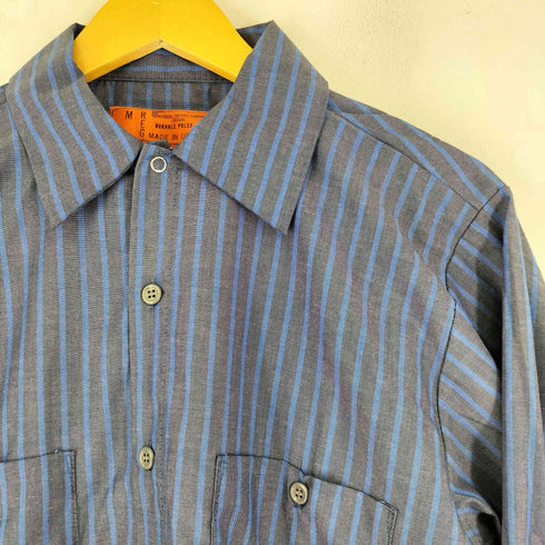 ユニバーサルオーバーオール UNIVERSAL OVERALL USA製 ストライプ柄 L/S シャツ メンズ import:M