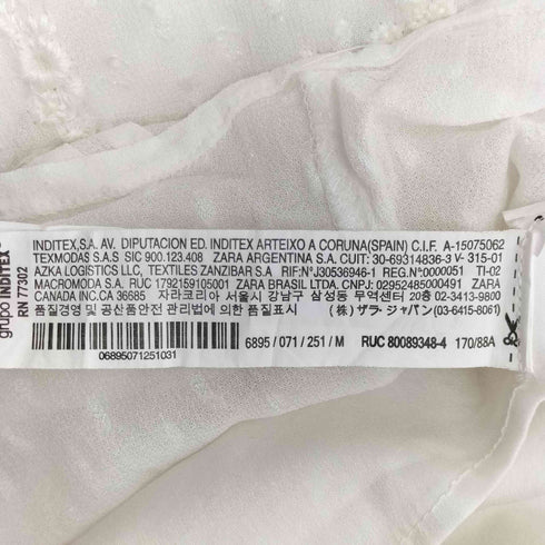 ザラ ZARA 刺繍デザイン L/S レーヨン シャツワンピース レディース import:M