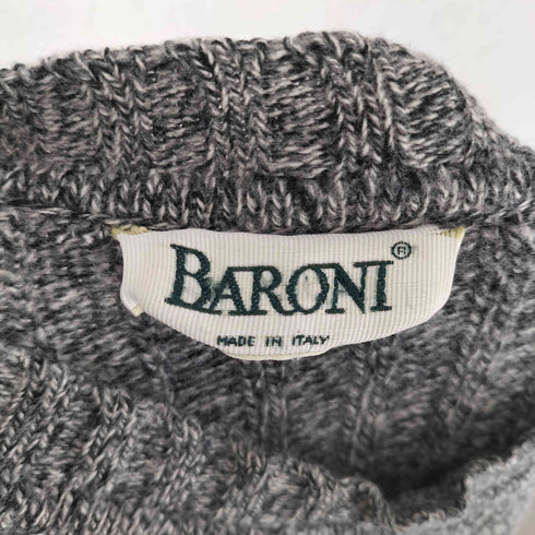 BARONI イタリア製 ボトルネック ケーブルニットセーター メンズ