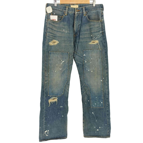 トミー TOMMY ペイント加工 ダブルニー ダメージデニムパンツ メンズ JPN:L