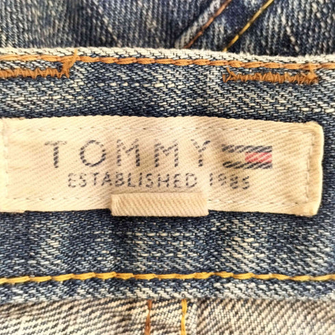 トミー TOMMY ペイント加工 ダブルニー ダメージデニムパンツ メンズ JPN:L