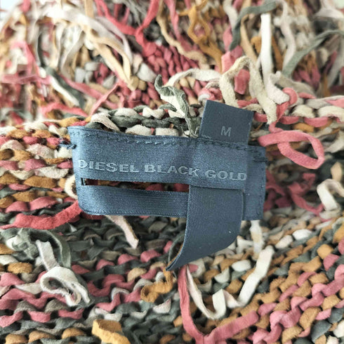 ディーゼルブラックゴールド DIESEL BLACK GOLD GOAT LEATHER ヤギ革 フリンジ ワンスリーブトップス Y2K レディース JPN:M