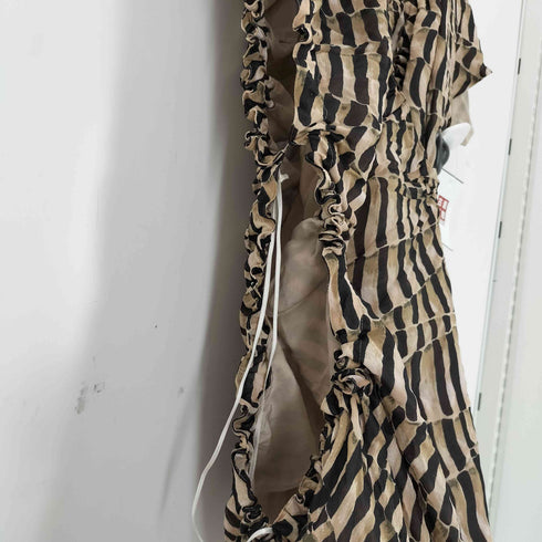 バレンシアガ BALENCIAGA ニコラ期 総柄変形シルクワンピース レディース 36