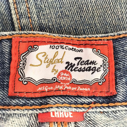 Styled by team Message 刺繍デザイン ペインターデニムショーツ street メンズ L