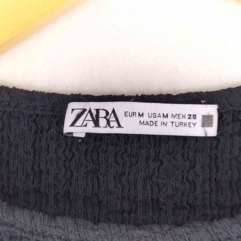 ザラ ZARA Top textura frunces negro レディース US M