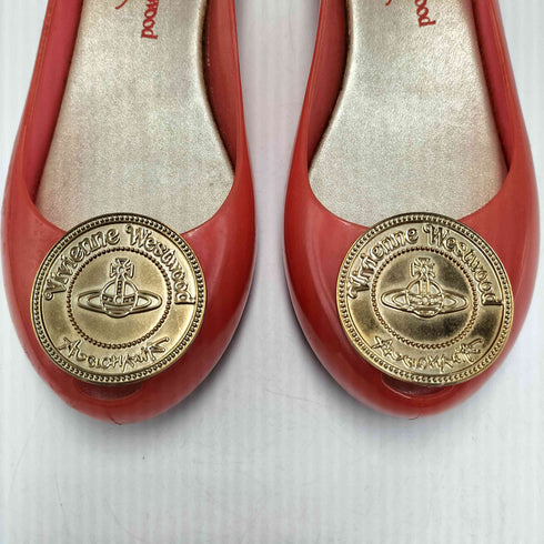 ヴィヴィアンウエストウッド Vivienne Westwood コラボ オーブロゴコイン ラバー フラット パンプス レディース JPN:24
