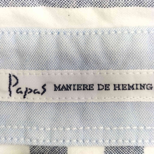 パパス papas ボタンダウン ストライプ S/S シャツ メンズ JPN:48