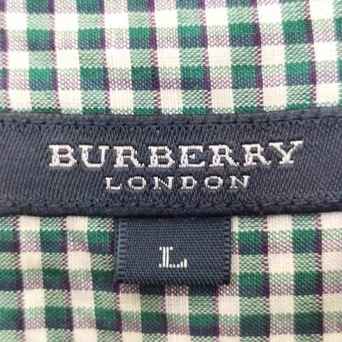バーバリーロンドン BURBERRY LONDON ワンポイント刺繍 フロントポケット チェックシャツ メンズ import:L