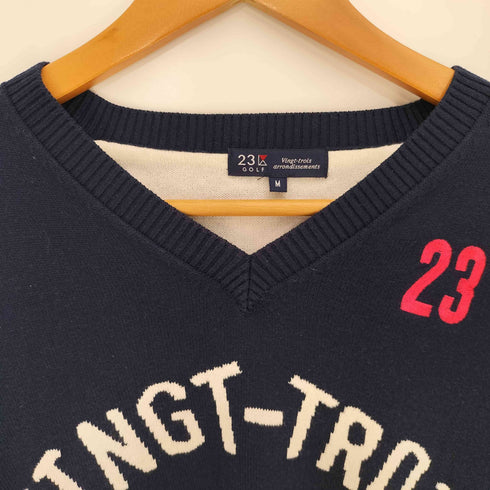 ニジュウサンク 23区 GOLF VNGT-TROIS ロゴ刺繍 コットンニット ベスト レディース JPN:M