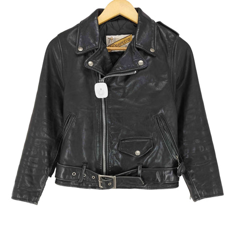 ショット Schott real leather 80-90s USA製 バイカータグ 後期 ダブルライダースジャケット レディース 6