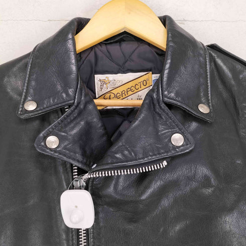 ショット Schott real leather 80-90s USA製 バイカータグ 後期 ダブルライダースジャケット レディース 6