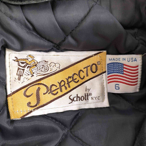 ショット Schott real leather 80-90s USA製 バイカータグ 後期 ダブルライダースジャケット レディース 6
