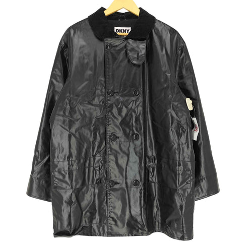 ダナキャランニューヨークジーンズ DKNY JEANS PVC ダブルブレスト 襟コーズ ハーフコート メンズ P