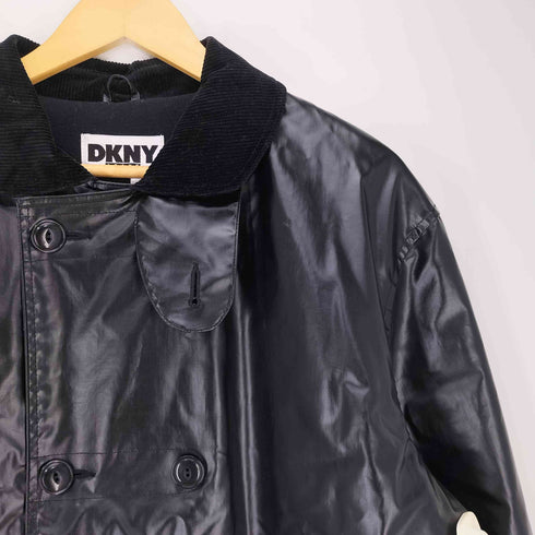 ダナキャランニューヨークジーンズ DKNY JEANS PVC ダブルブレスト 襟コーズ ハーフコート メンズ P