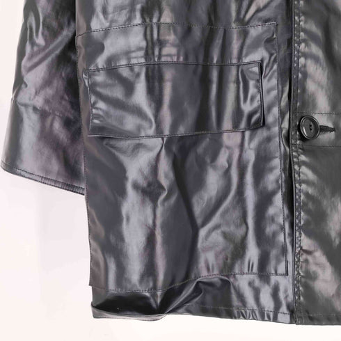 ダナキャランニューヨークジーンズ DKNY JEANS PVC ダブルブレスト 襟コーズ ハーフコート メンズ P