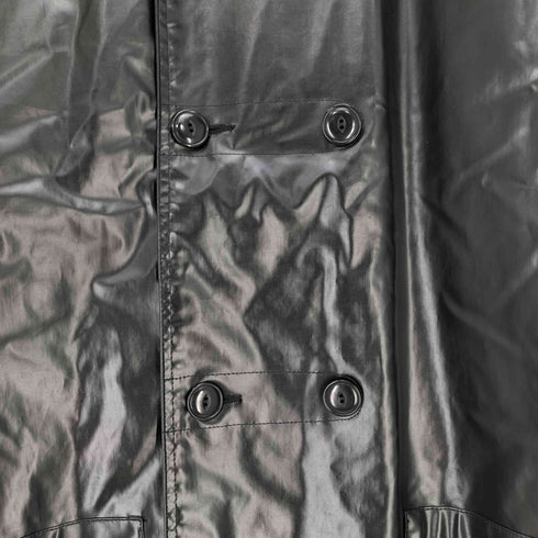 ダナキャランニューヨークジーンズ DKNY JEANS PVC ダブルブレスト 襟コーズ ハーフコート メンズ P