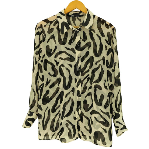 ザラ ZARA レオパード シアーブラウス レディース import:S
