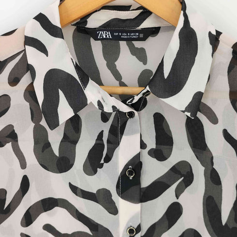ザラ ZARA レオパード シアーブラウス レディース import:S