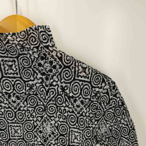 ミーイッセイミヤケ me ISSEY MIYAKE 10SS 総柄 ハイネック プリーツトップ レディース