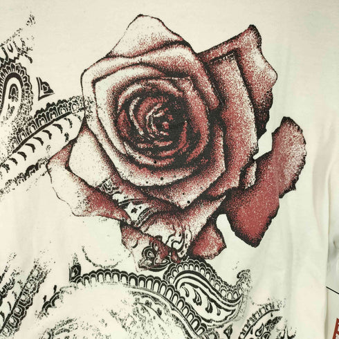 BRUNO PIATTELLI ラインストーン付き バラ プリント クルーネックTシャツ Y2K レディース