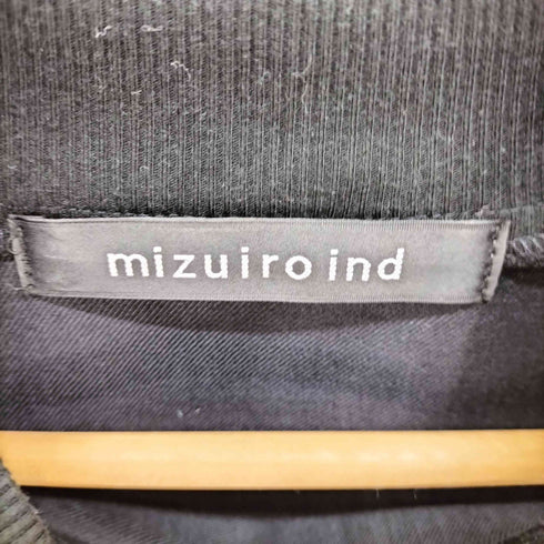 ミズイロインド mizuiro ind ウール混 モックネック リブ ノースリーブ ワンピース レディース