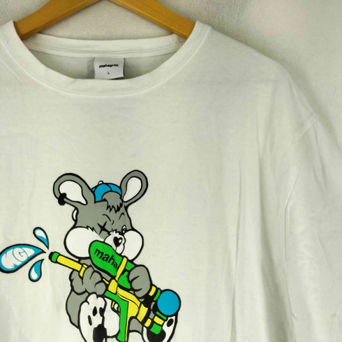 マハグリッド mahagrid WATER RABBIT TEE フロントデザイン ラビットプリント S/S Tシャツ メンズ JPN:L