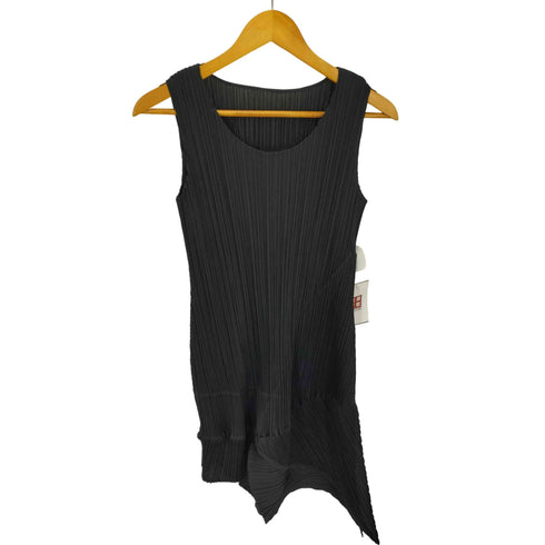 プリーツプリーズイッセイミヤケ PLEATS PLEASE ISSEY MIYAKE 07SS 変形 ランダムプリーツ ノースリーブ アシンメトリーワンピース レディース JPN:3