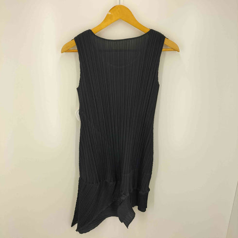 プリーツプリーズイッセイミヤケ PLEATS PLEASE ISSEY MIYAKE 07SS 変形 ランダムプリーツ ノースリーブ アシンメトリーワンピース レディース JPN:3