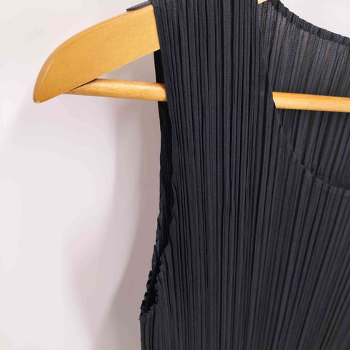 プリーツプリーズイッセイミヤケ PLEATS PLEASE ISSEY MIYAKE 07SS 変形 ランダムプリーツ ノースリーブ アシンメトリーワンピース レディース JPN:3