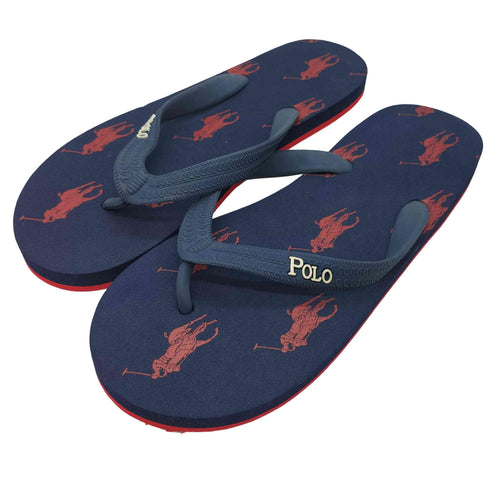 ポロラルフローレン POLO RALPH LAUREN 総柄 ロゴプリント ビーチサンダル レディース JPN:24