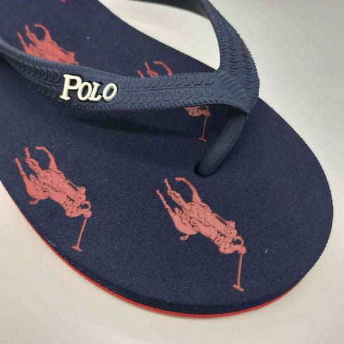 ポロラルフローレン POLO RALPH LAUREN 総柄 ロゴプリント ビーチサンダル レディース JPN:24