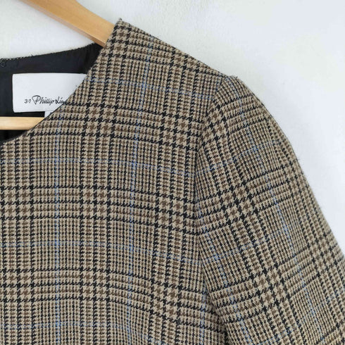 スリーワンフィリップリム 3.1 phillip lim S/S フロントポケット チェックウールワンピース レディース US:4