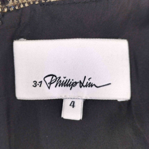 スリーワンフィリップリム 3.1 phillip lim S/S フロントポケット チェックウールワンピース レディース US:4
