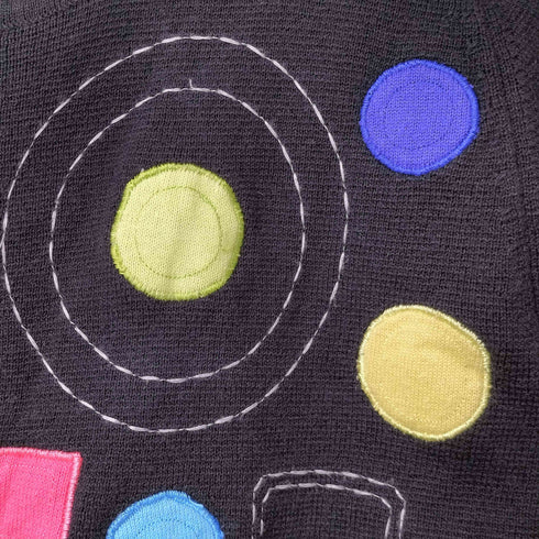 DESIGN OPTIONS BY PHILIP & JANE GORDON 総柄ワッペン 刺繍 マルチカラー レーヨン混 ジップカーディガン レディース import:S