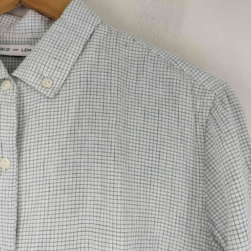 ユニクロアンドルメール UNIQLO AND LEMAIRE チェック柄 コットンリネン L/S BDシャツ レディース JPN:L