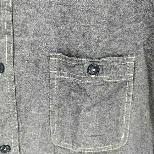 復刻 US NAVY シャンブレーシャツ マチ付き メンズ 18-181/2