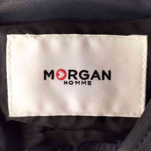 モルガンオム MORGAN HOMME ラムレザー シングルライダースジャケット メンズ L