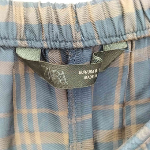 ザラ ZARA チェック レーヨン 1タック バルーン パンツ レディース JPN:S