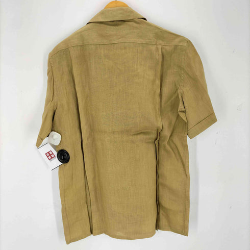 ランバンパリ LANVIN PARIS MADE IN ITALY リネン100% S/S開襟ボックスシャツ メンズ 41