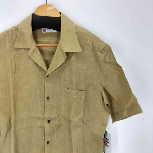 ランバンパリ LANVIN PARIS MADE IN ITALY リネン100% S/S開襟ボックスシャツ メンズ 41