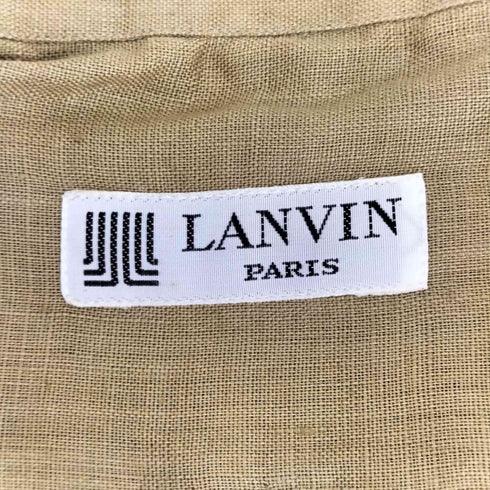 ランバンパリ LANVIN PARIS MADE IN ITALY リネン100% S/S開襟ボックスシャツ メンズ 41